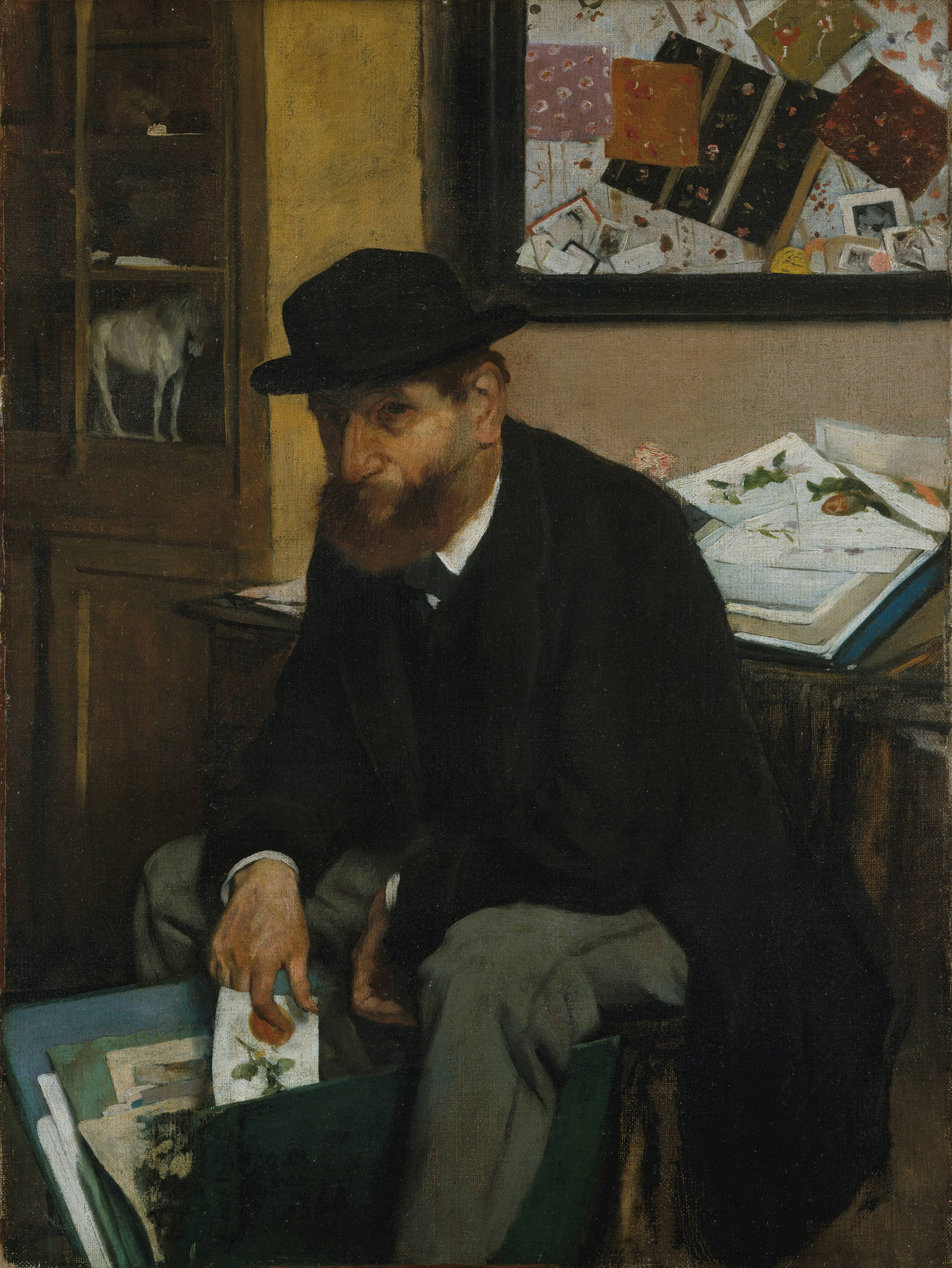 Edgar Degas The Collector Of Prints Background