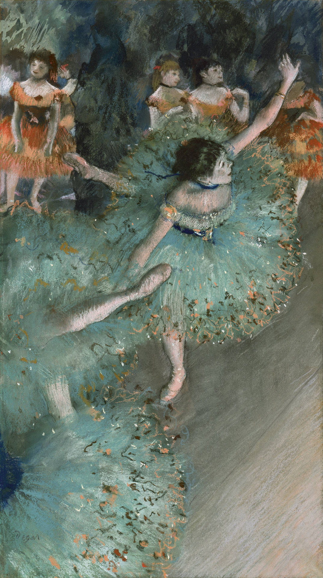 Edgar Degas The Green Ballet Dancer Background