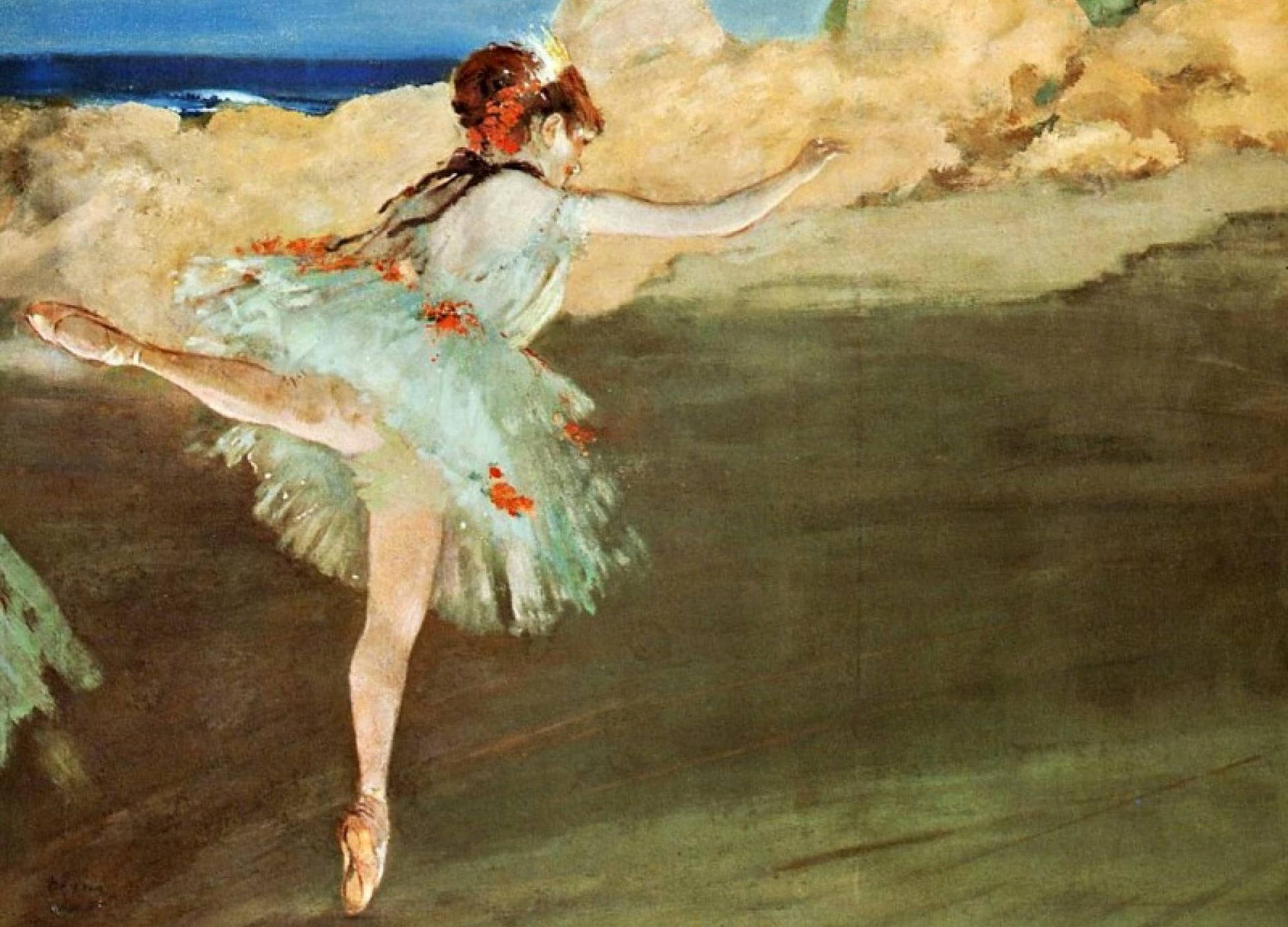 Edgar Degas The Star Dancer On Pointe Background