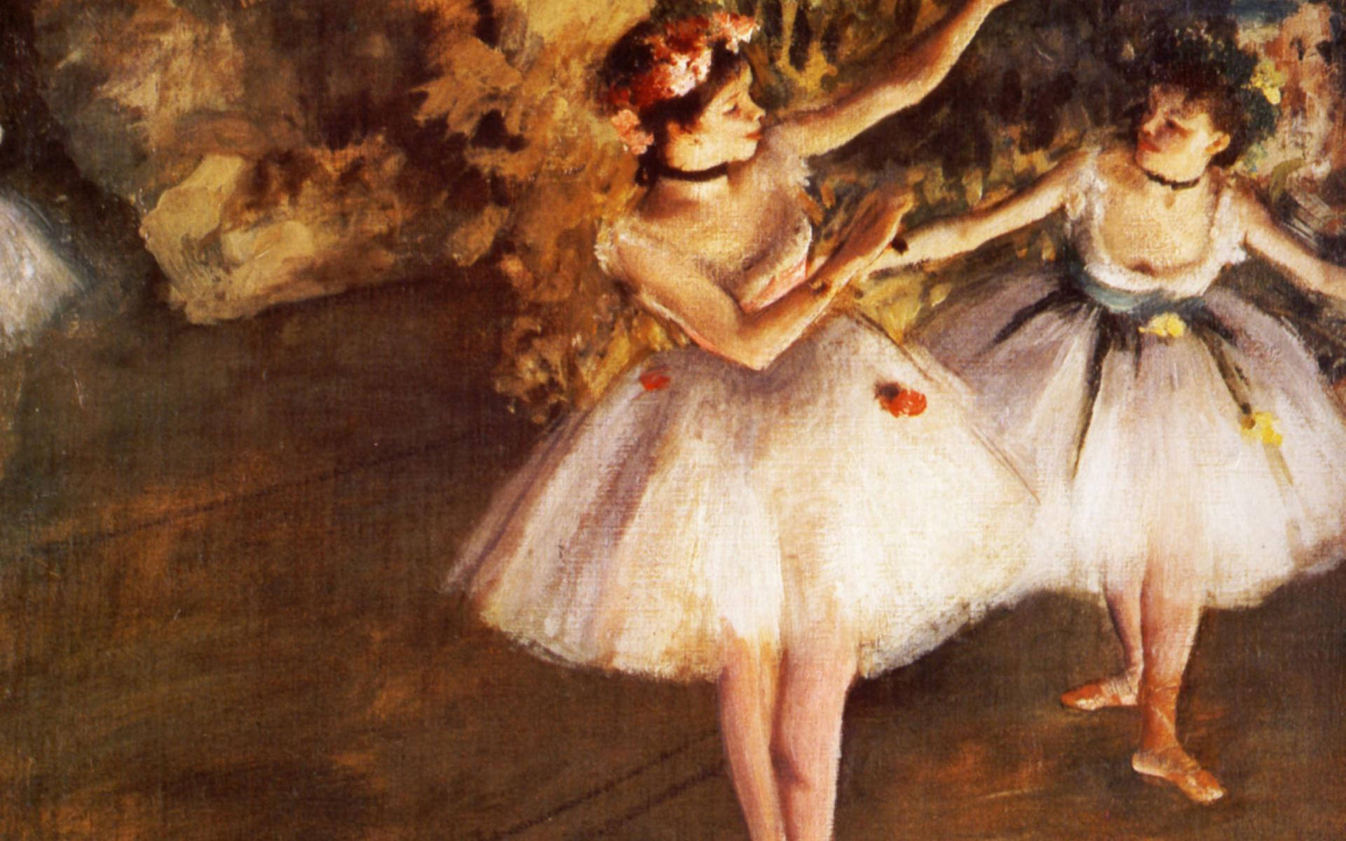 Edgar Degas Two Dancers On Stage