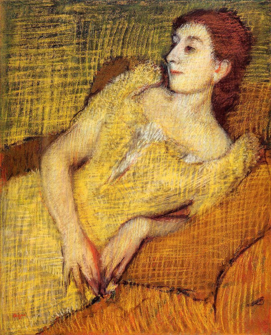 Edgar Degas Woman Pastel Drawing