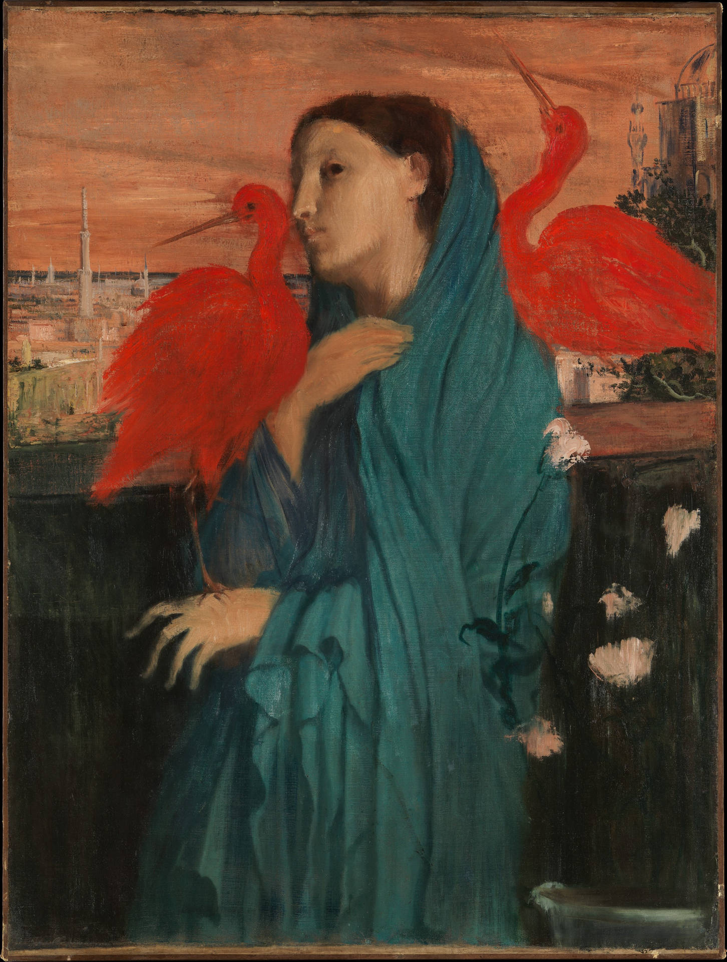 Edgar Degas Young Woman With Ibis Background