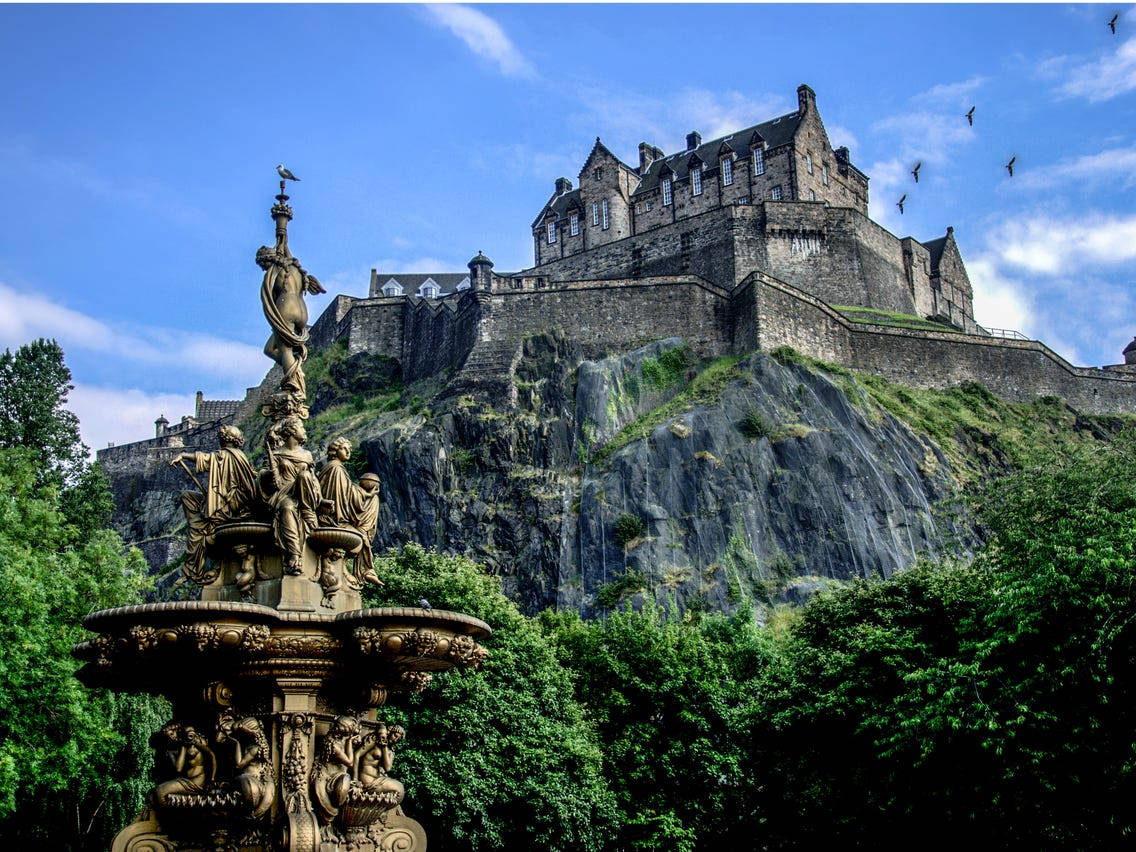 Edinburgh Castle In Scotland, Uk Background