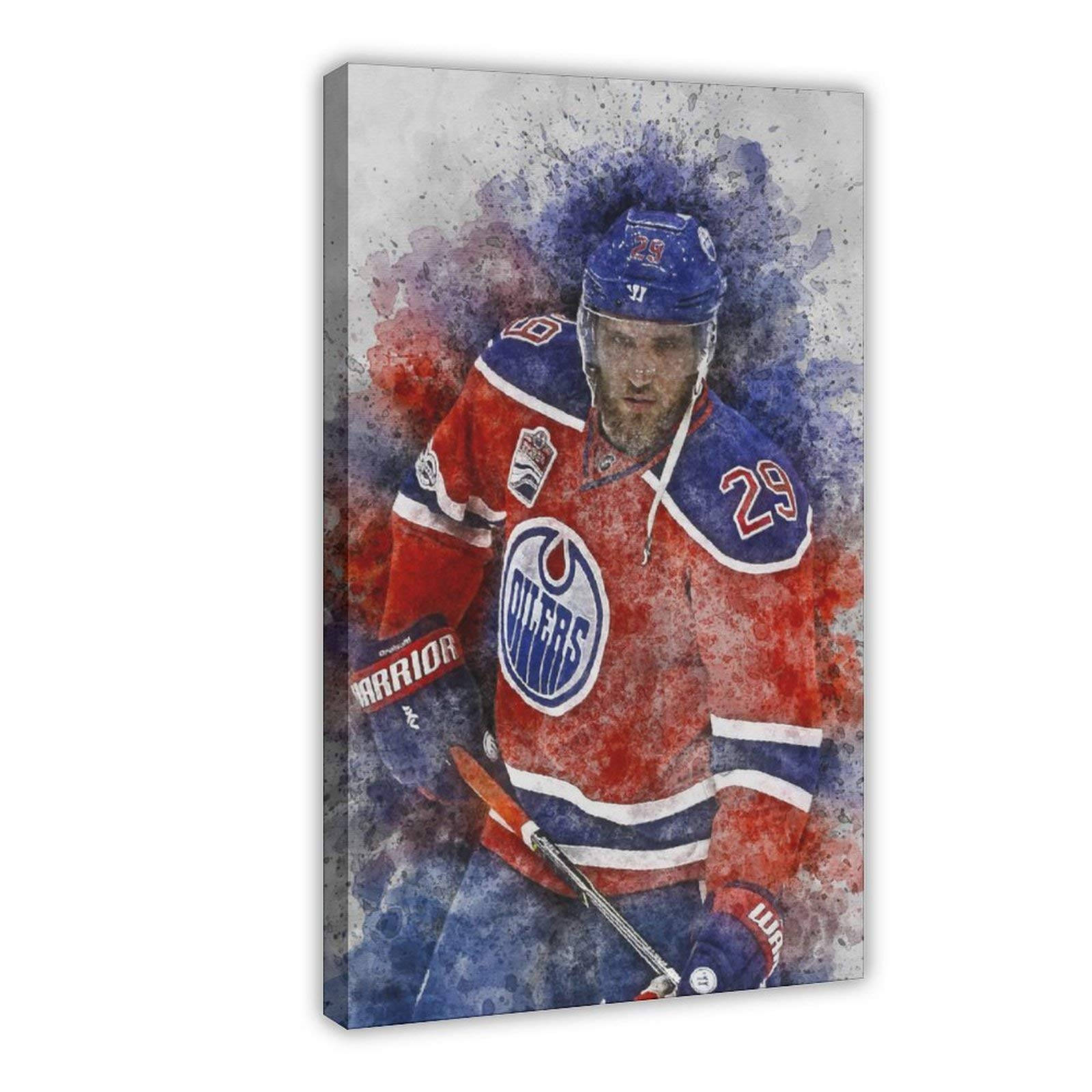 Edmonton Oilers Leon Draisaitl Painting Canvas Background