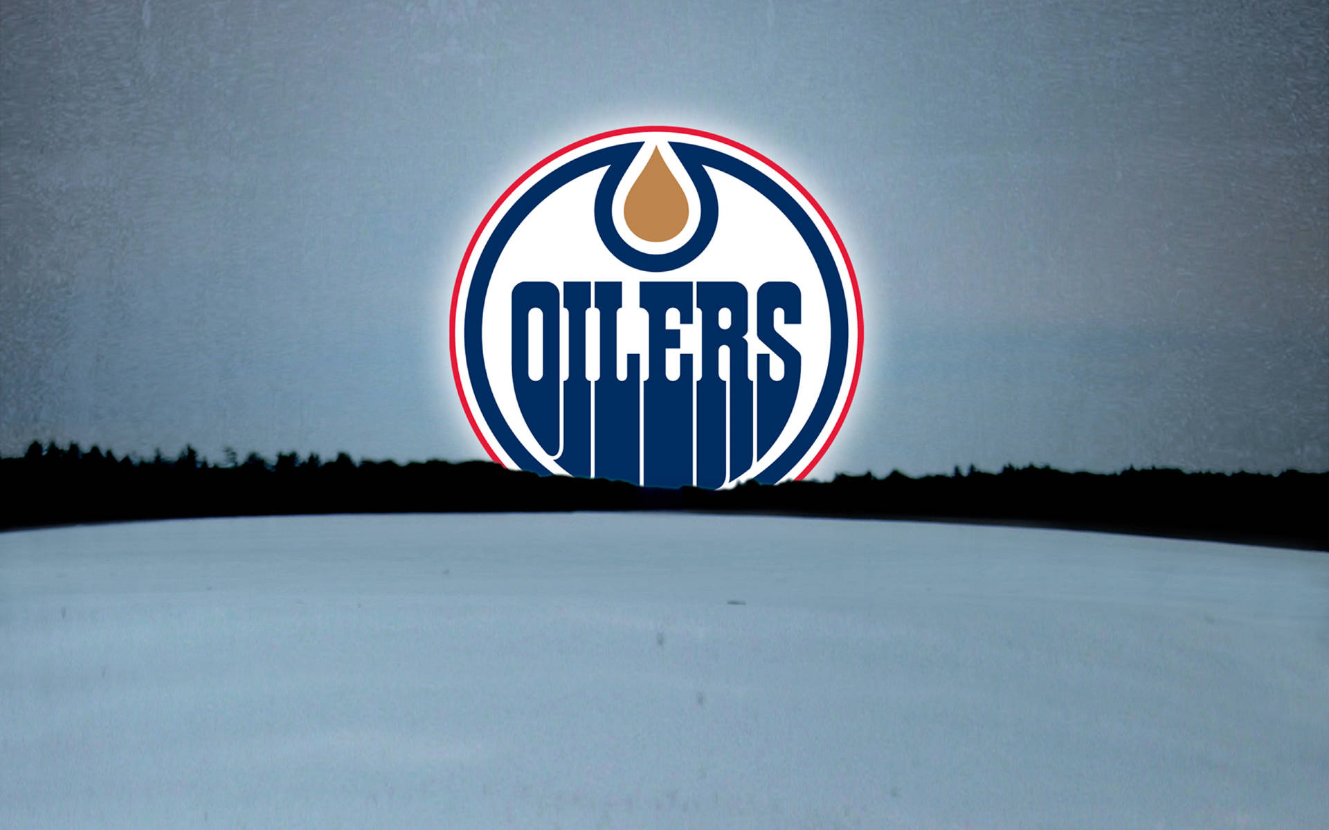Edmonton Oilers Nhl Logo Winter View