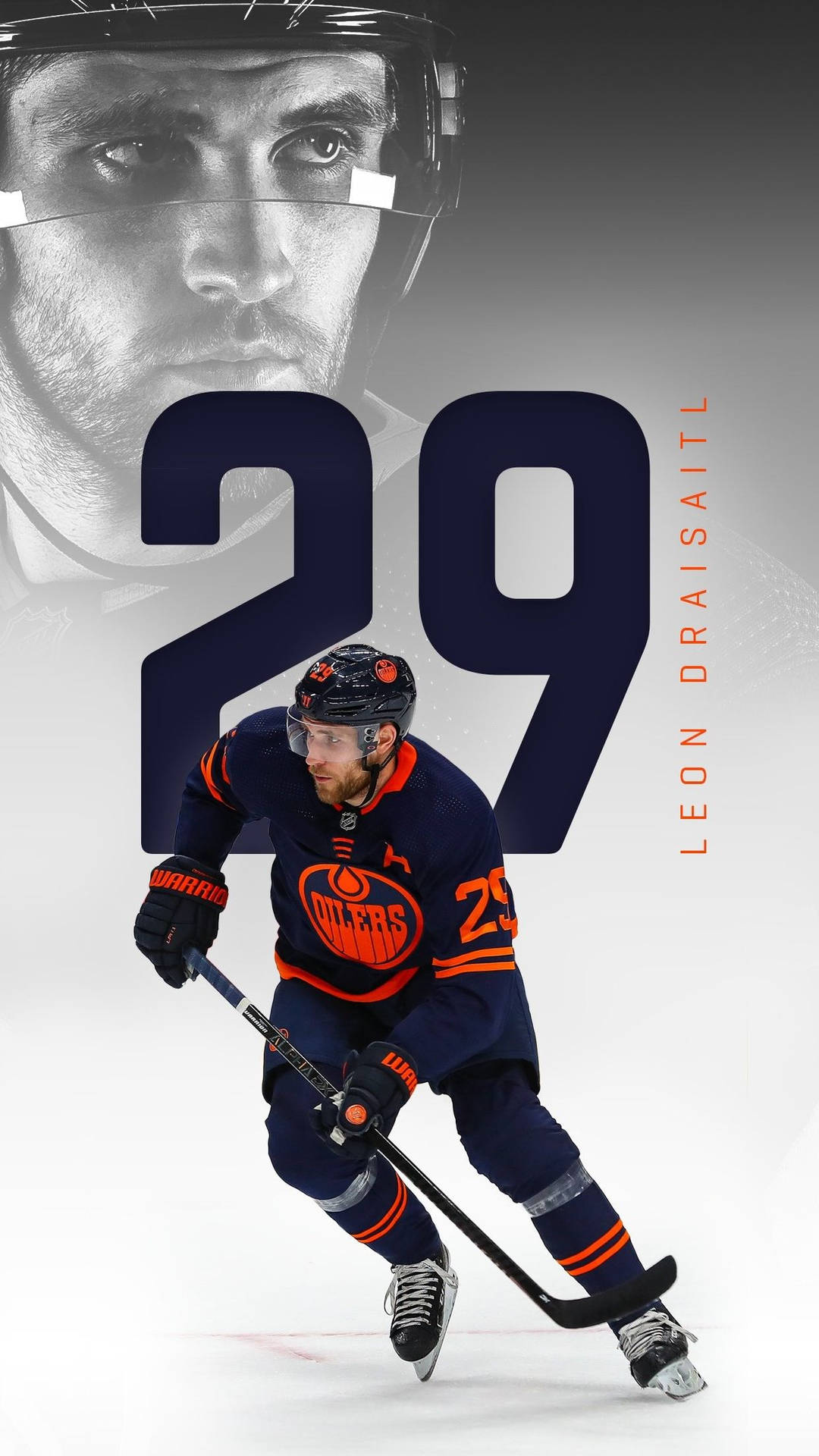 Edmonton Oilers No. 29 Leon Draisaitl Digital Art Background