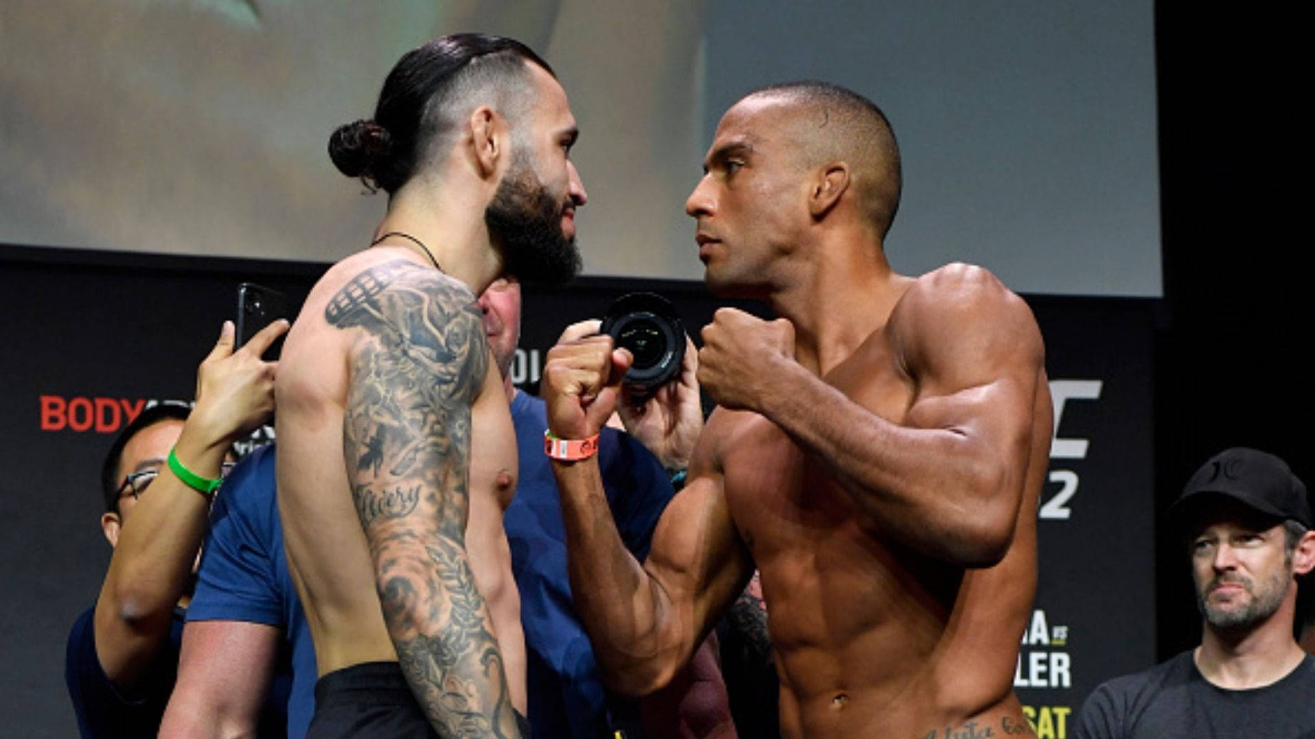 Edson Barboza And Shane Burgos Face-off Background