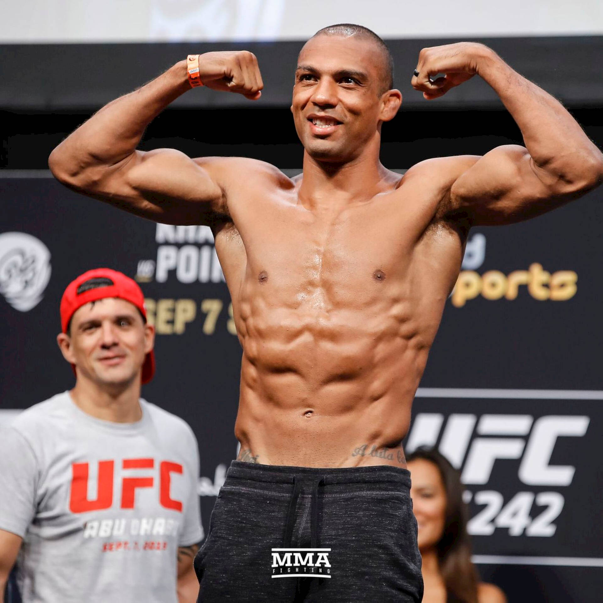 Edson Barboza Flexing Shirtless Background