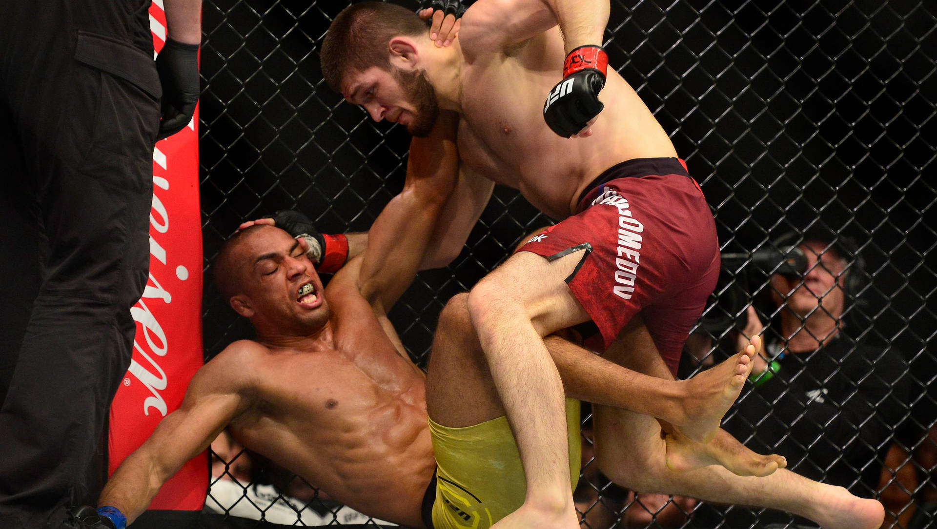 Edson Barboza Subdued By Khabib Nurmagomedov Background