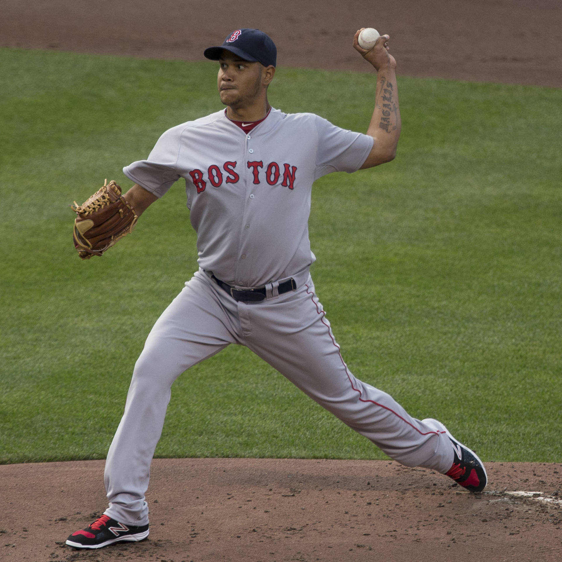 Eduardo Rodriguez Throws Ball Background