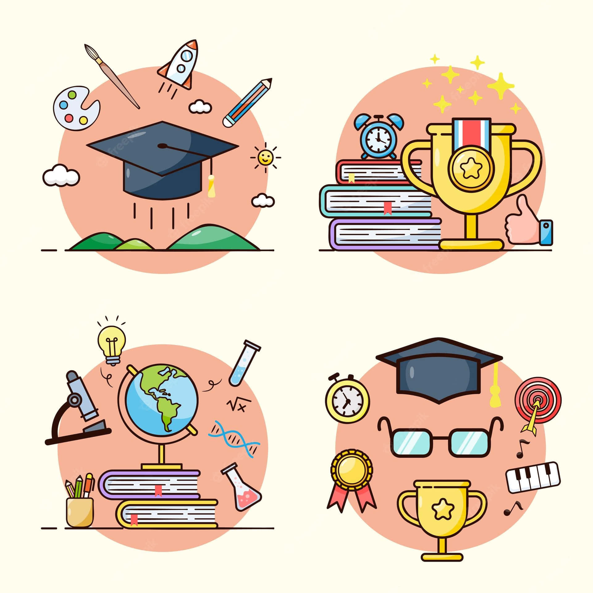 Education Subject Vectors Background
