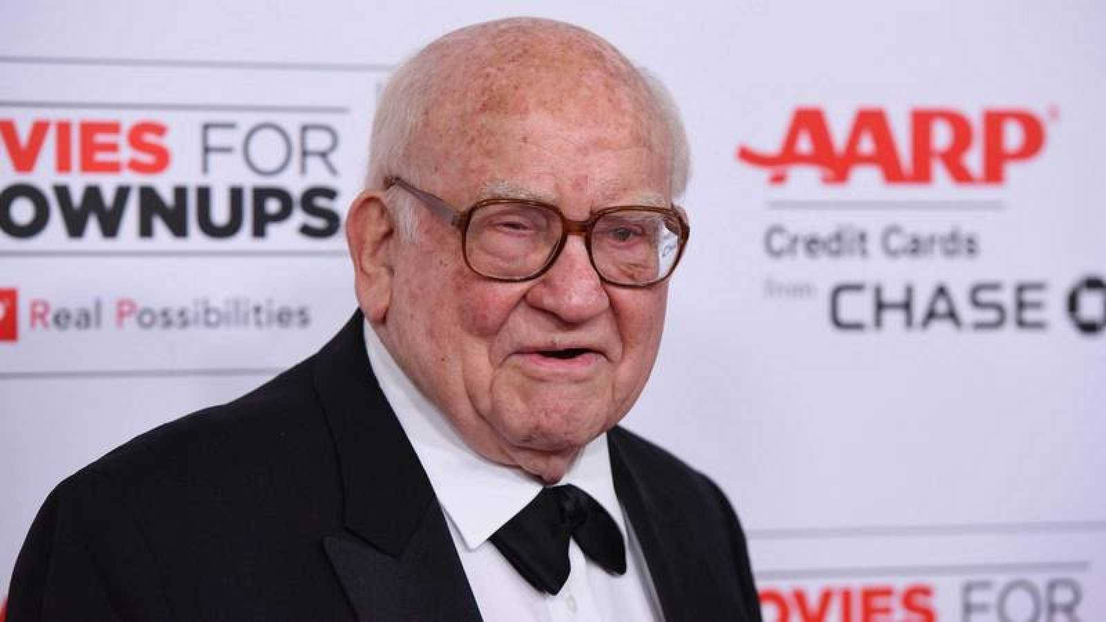 Edward Asner Glasses And Tuxedo Background