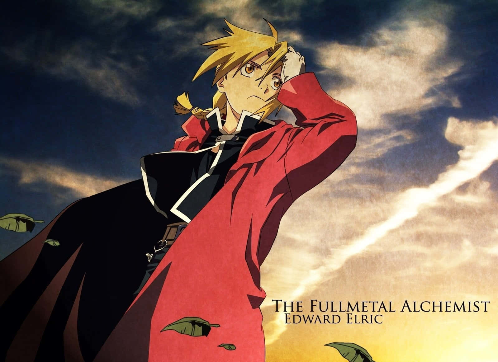 Edward Elric In A Powerful Stance Background
