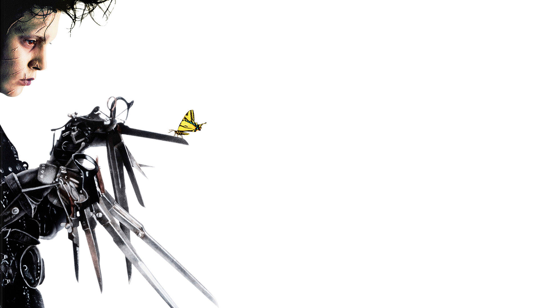 Edward Scissorhands With A Butterfly Background