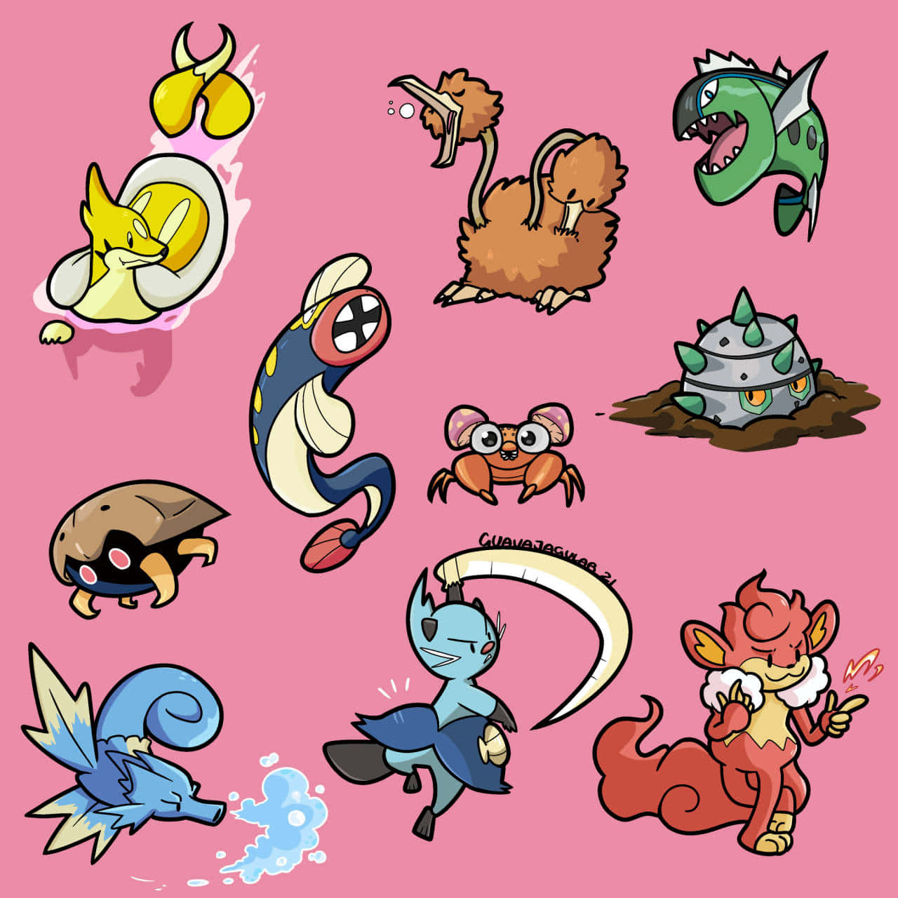Eelektrik And Its Fellow Pokemons Background