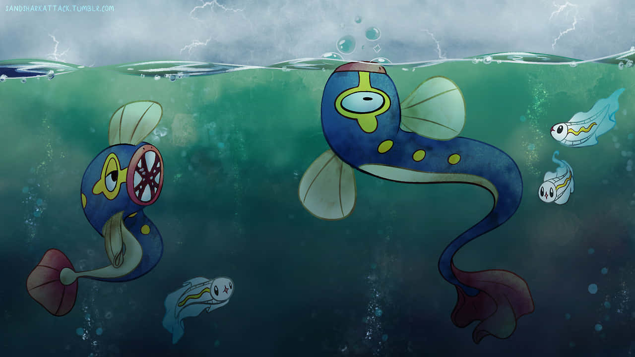 Eelektrik Tynamo And Eelektross Under Water Background