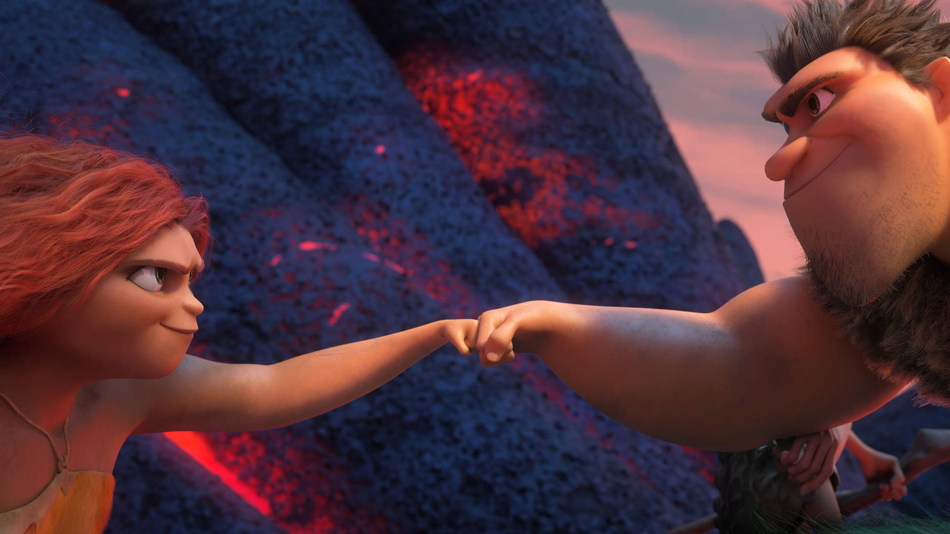 Eep And Grug Fist Bump The Croods Background