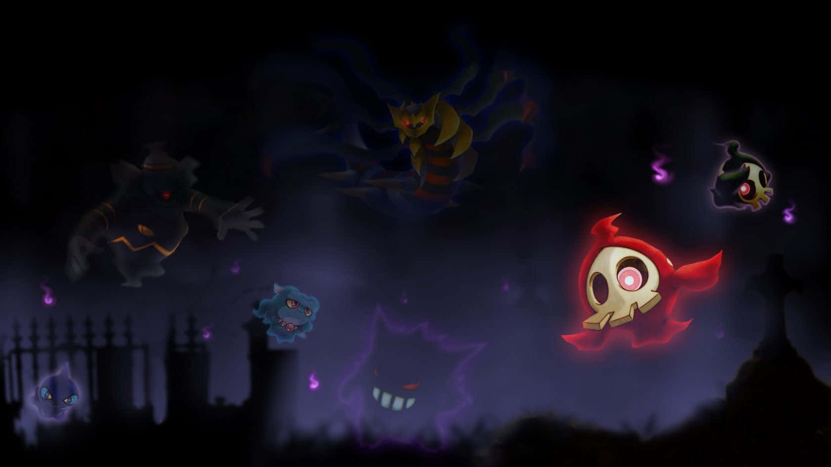 Eerie Encounter With Ghost Pokémon Background