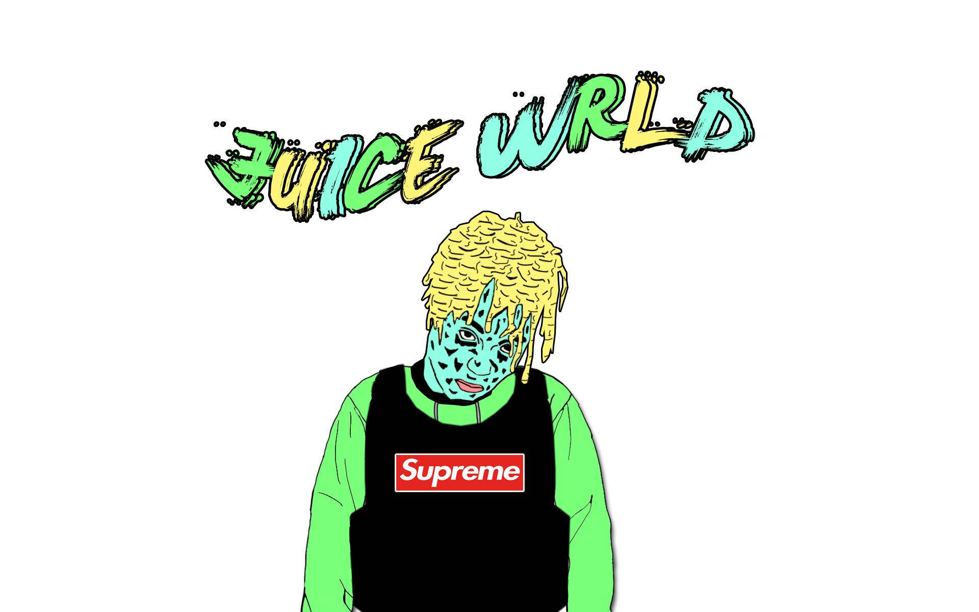 Eerie Image Of Juice Wrld Cartoon Background