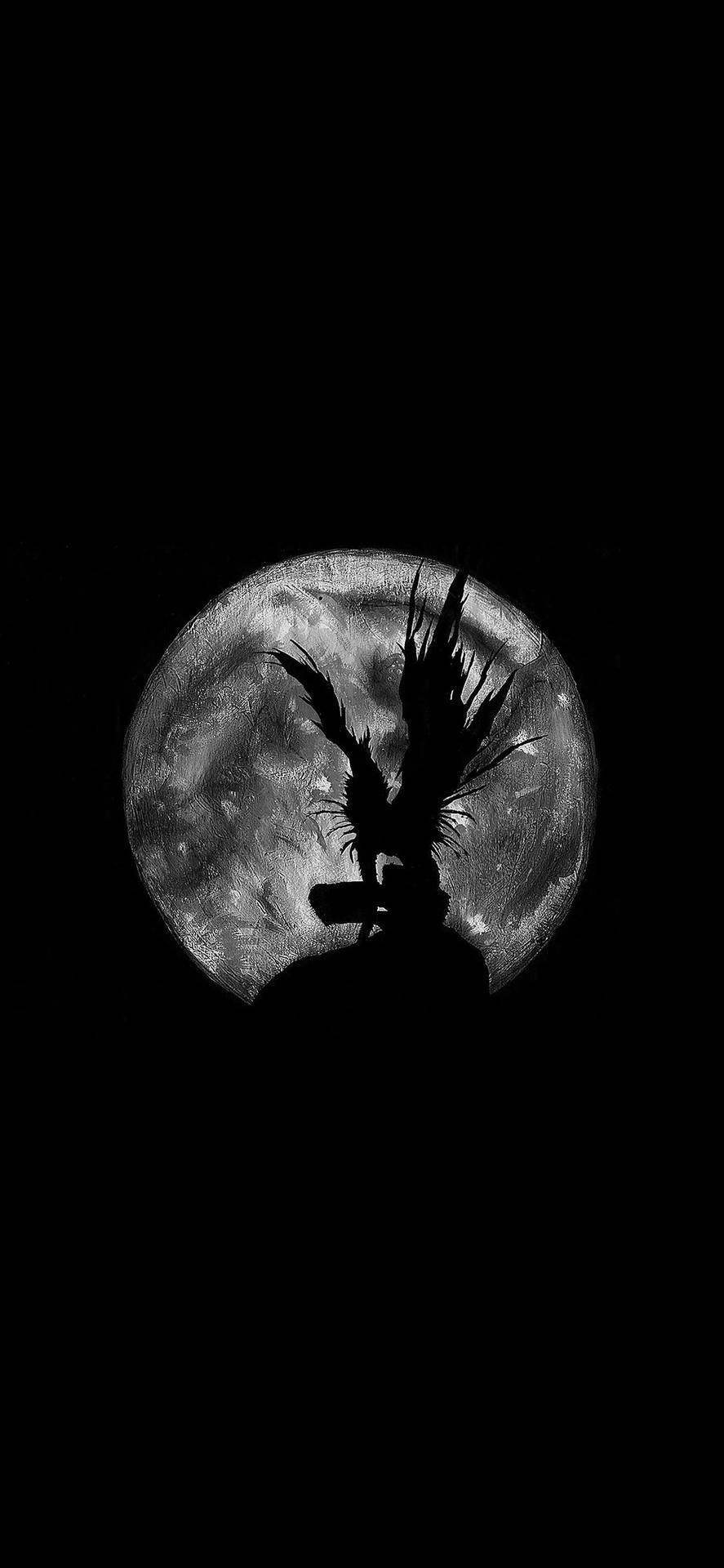 Eerie Silhouette Of Ryuk From Death Note On Iphone Background