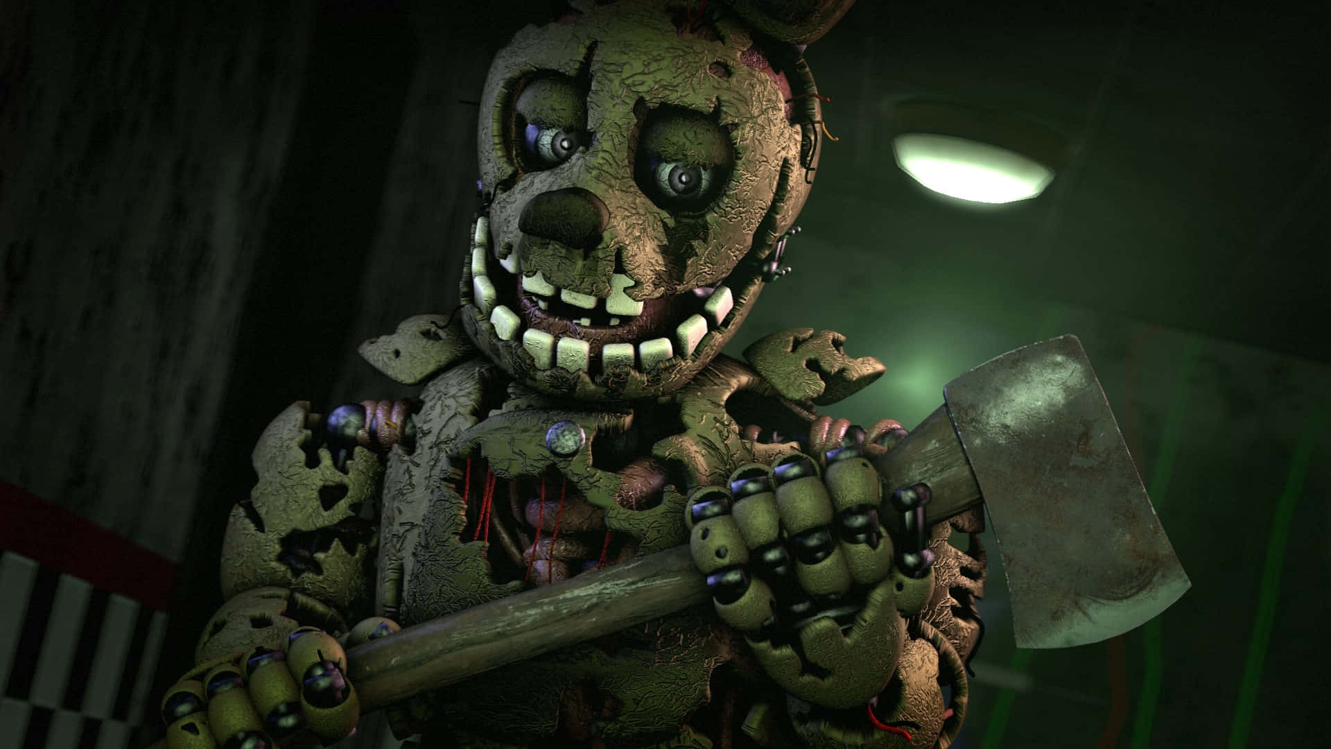 Eerie Springtrap Awaiting In Shadows Background