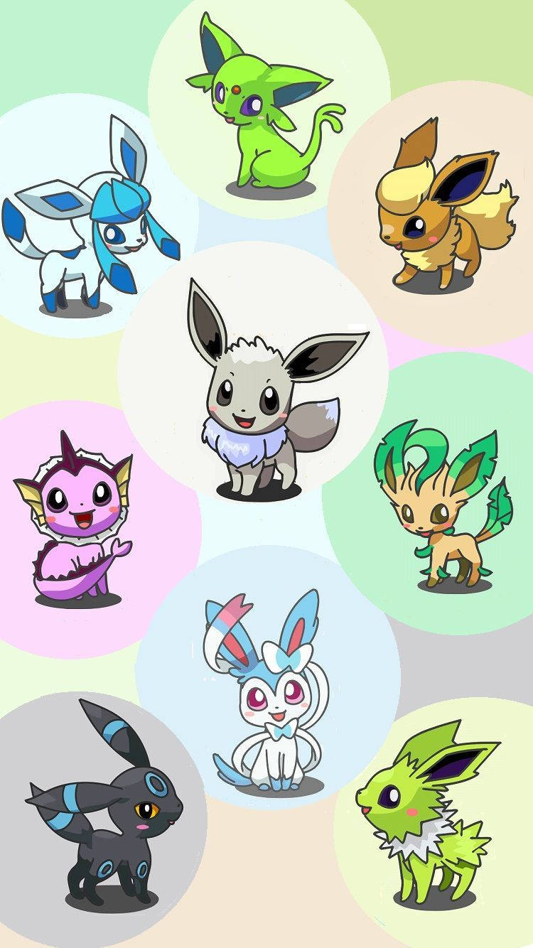 Eevee In Circles Iphone Background