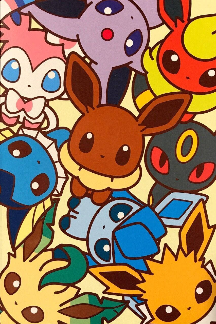 Eevee Stuck Together Iphone Background