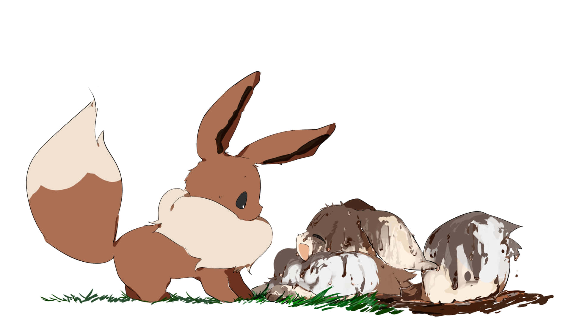 Eeveeand Diglett Pokemon Friends Background