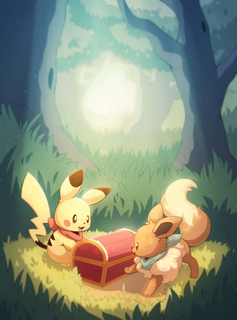 Eeveeand Friends Discover Treasure