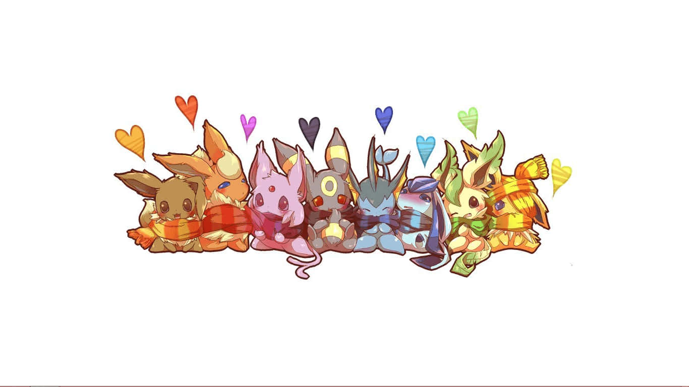 Eeveelutions Heart Art Background
