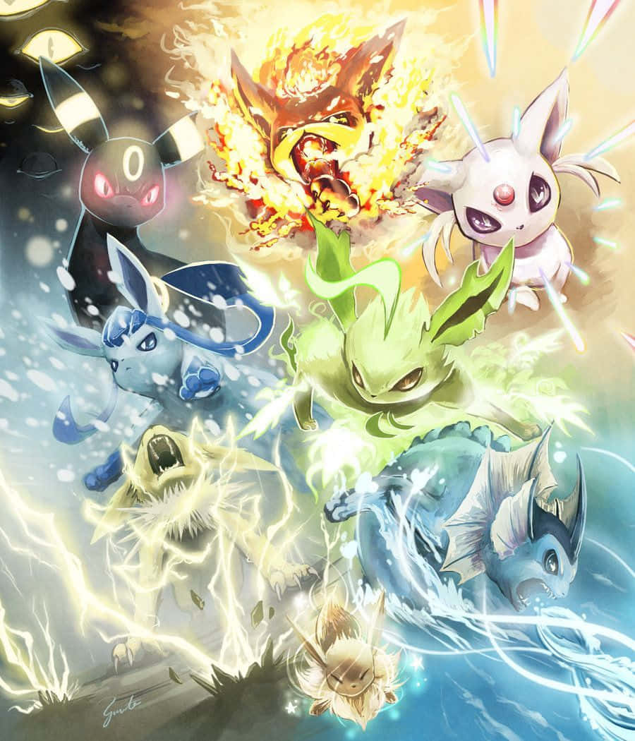Eeveelutions - The Evolution Of Eevee Background