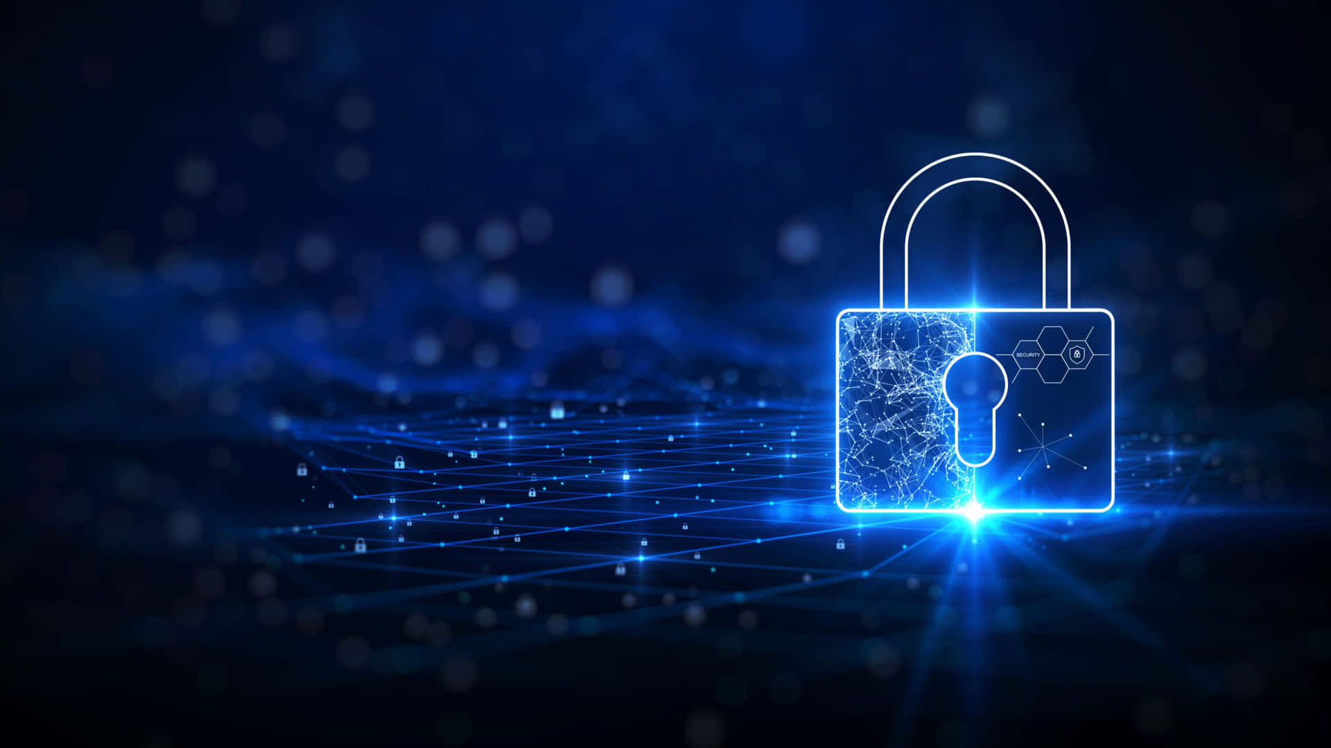 Effective Blue Padlock [wallpaper] Background