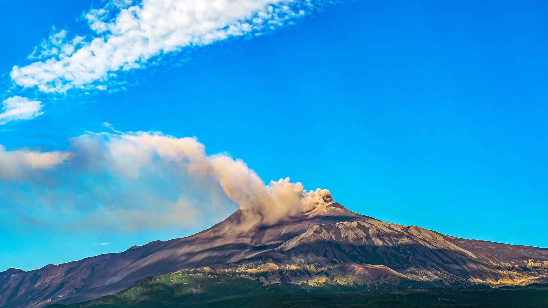 Effusive Eruption At Mount Etna Background