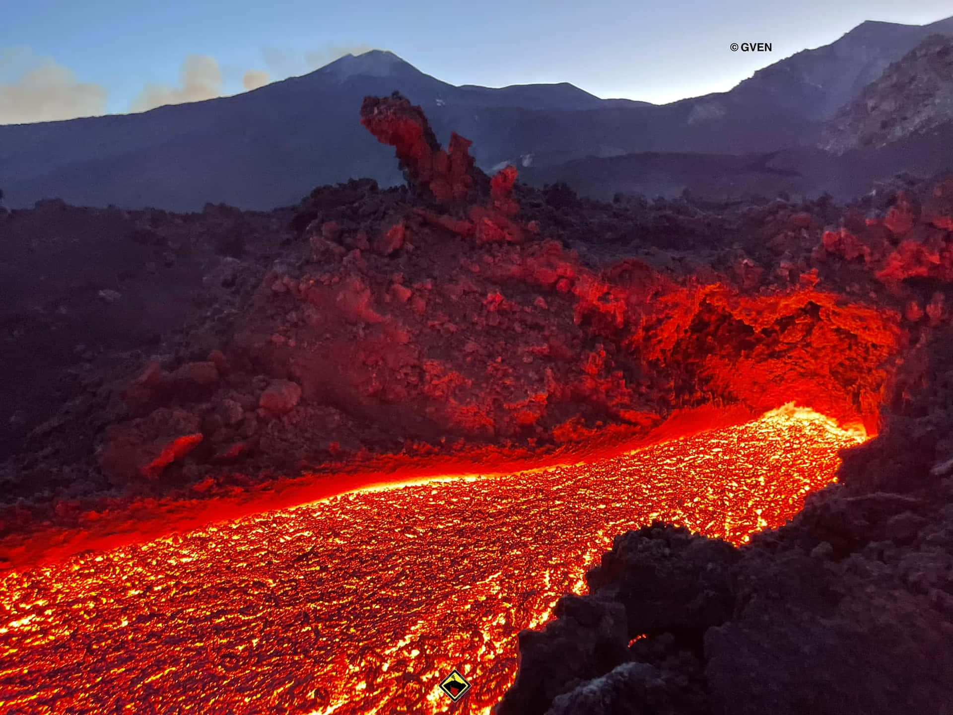 Effusive River Of Lava Background