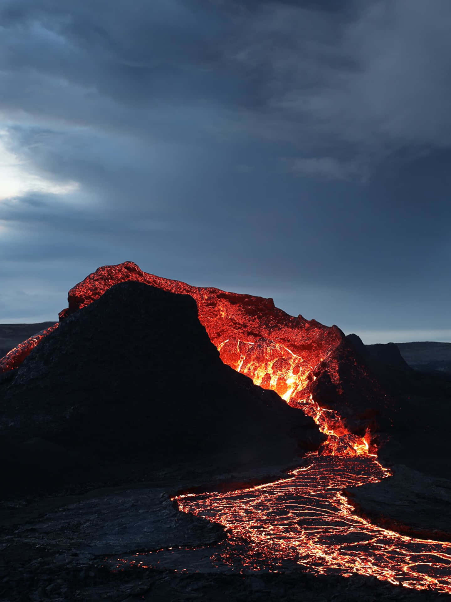 Effusive Volcanic Eruption At Geldingadalir Background