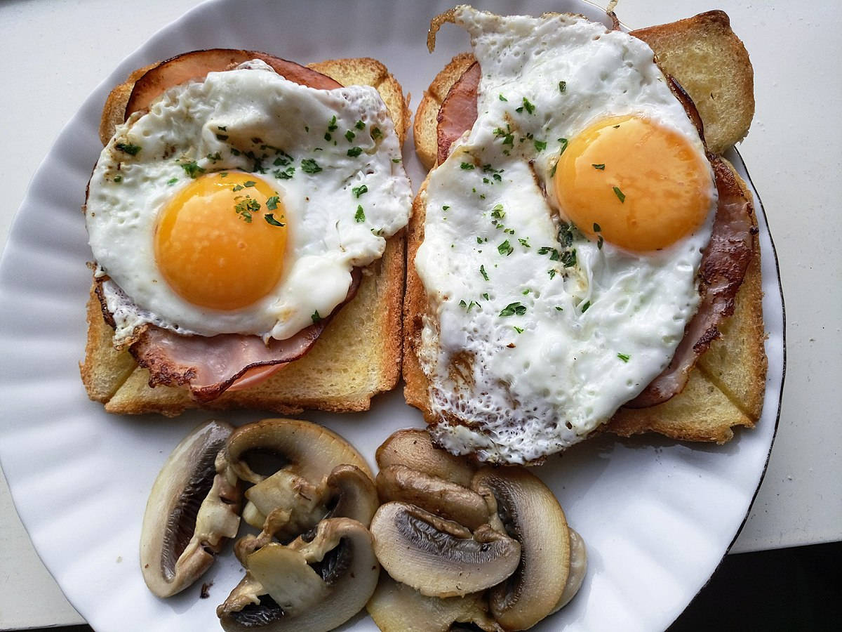 Egg Sandwiches With A Side Of Mushrooms Background