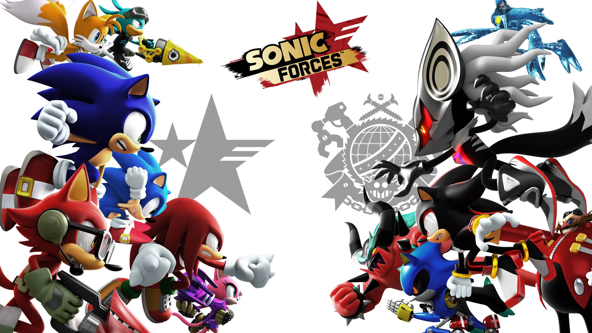 Eggman With Sonic Forces Background