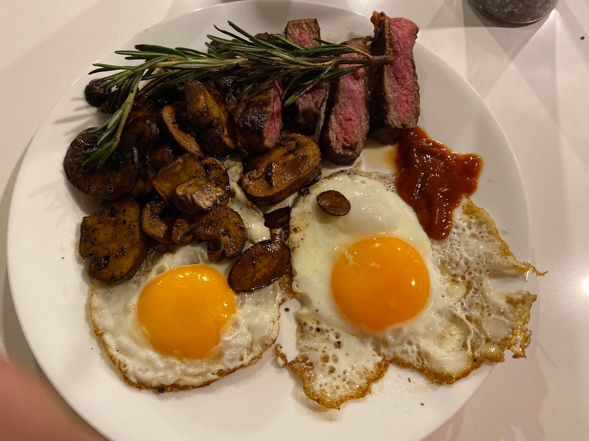 Eggs And Steak Breakfast Background