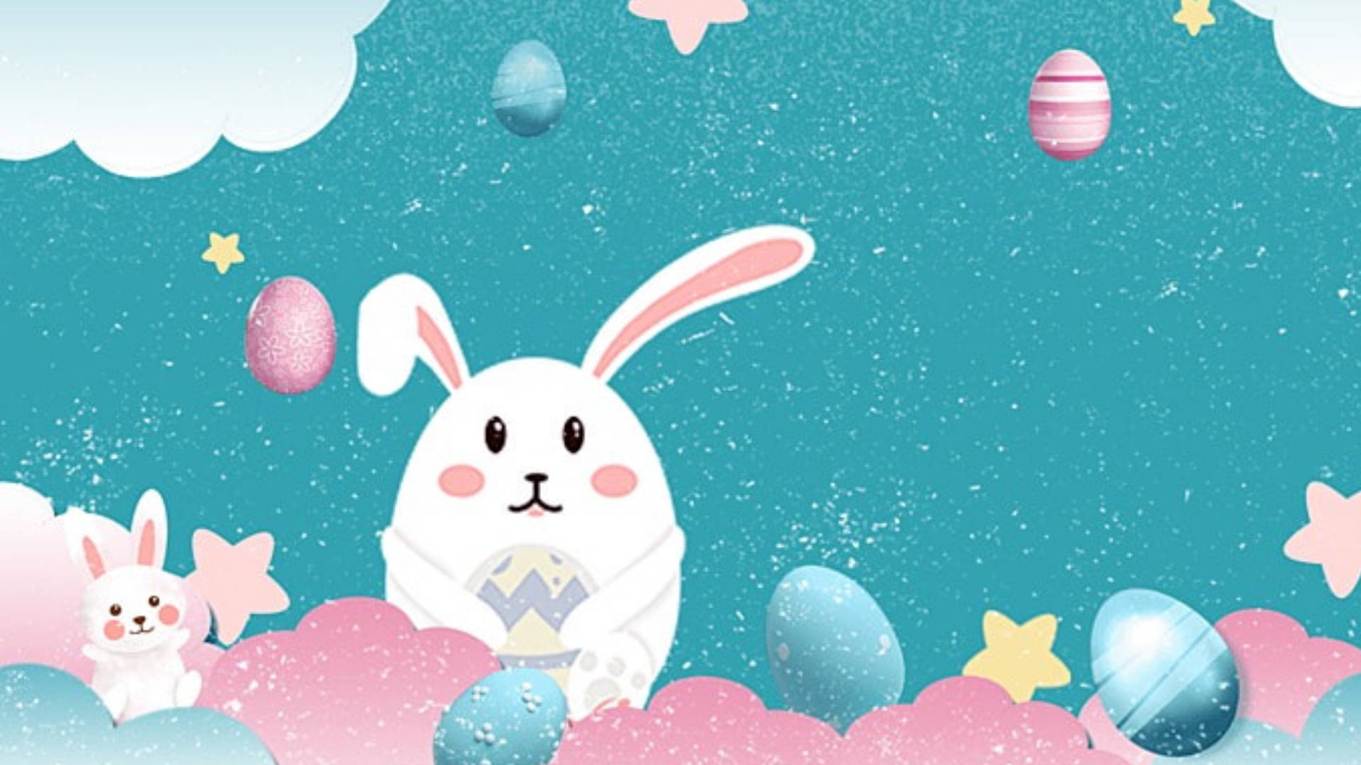 Eggs, Stars And White Rabbits Background