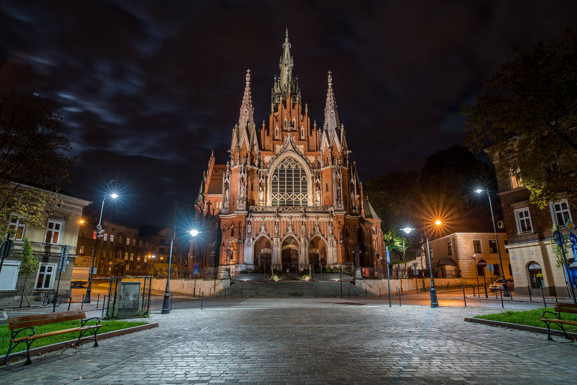 Eglise Saint-joseph Church In Krakow Poland Background