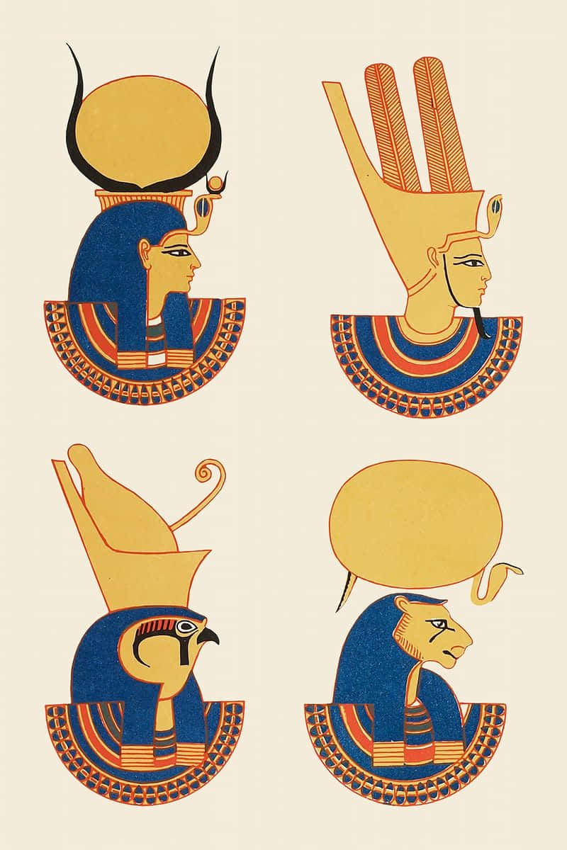 Egyptian Gods - Ra, Isis, Anubis And Horus