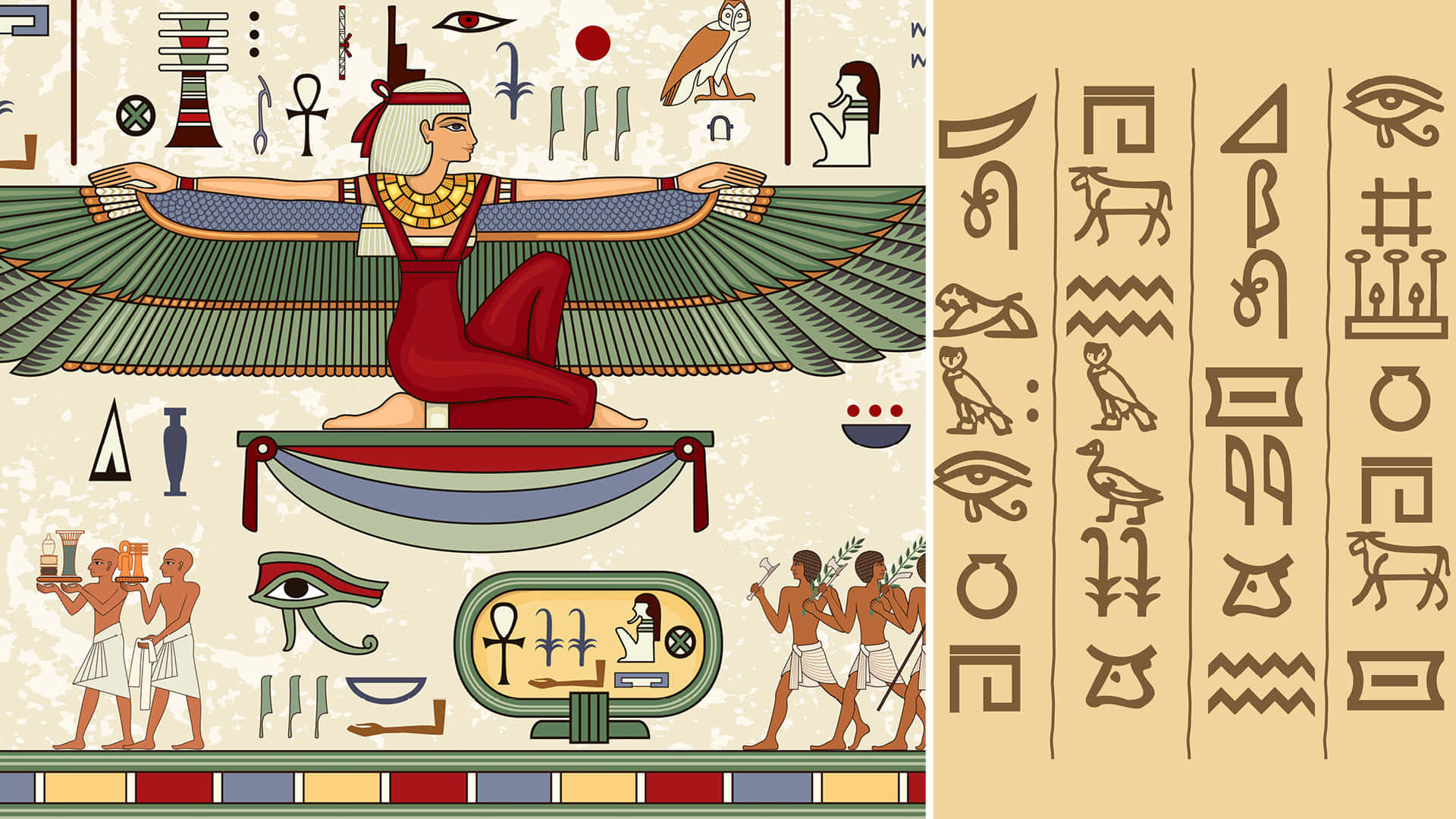Egyptian Symbols And Symbols On A Background
