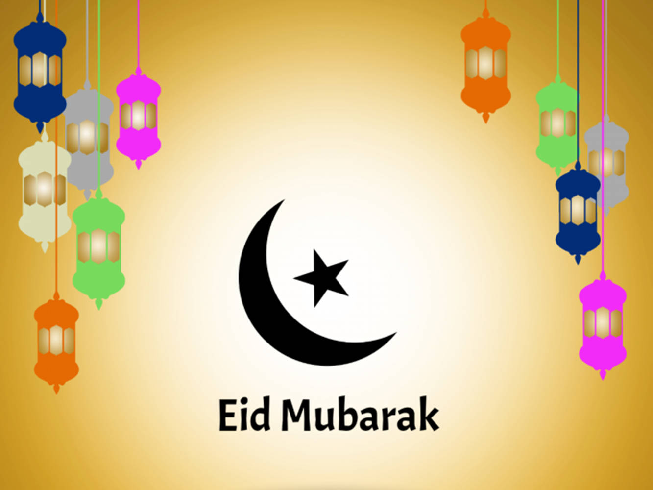 Eid-ul-adha Mubarak Hanging Lanterns Background