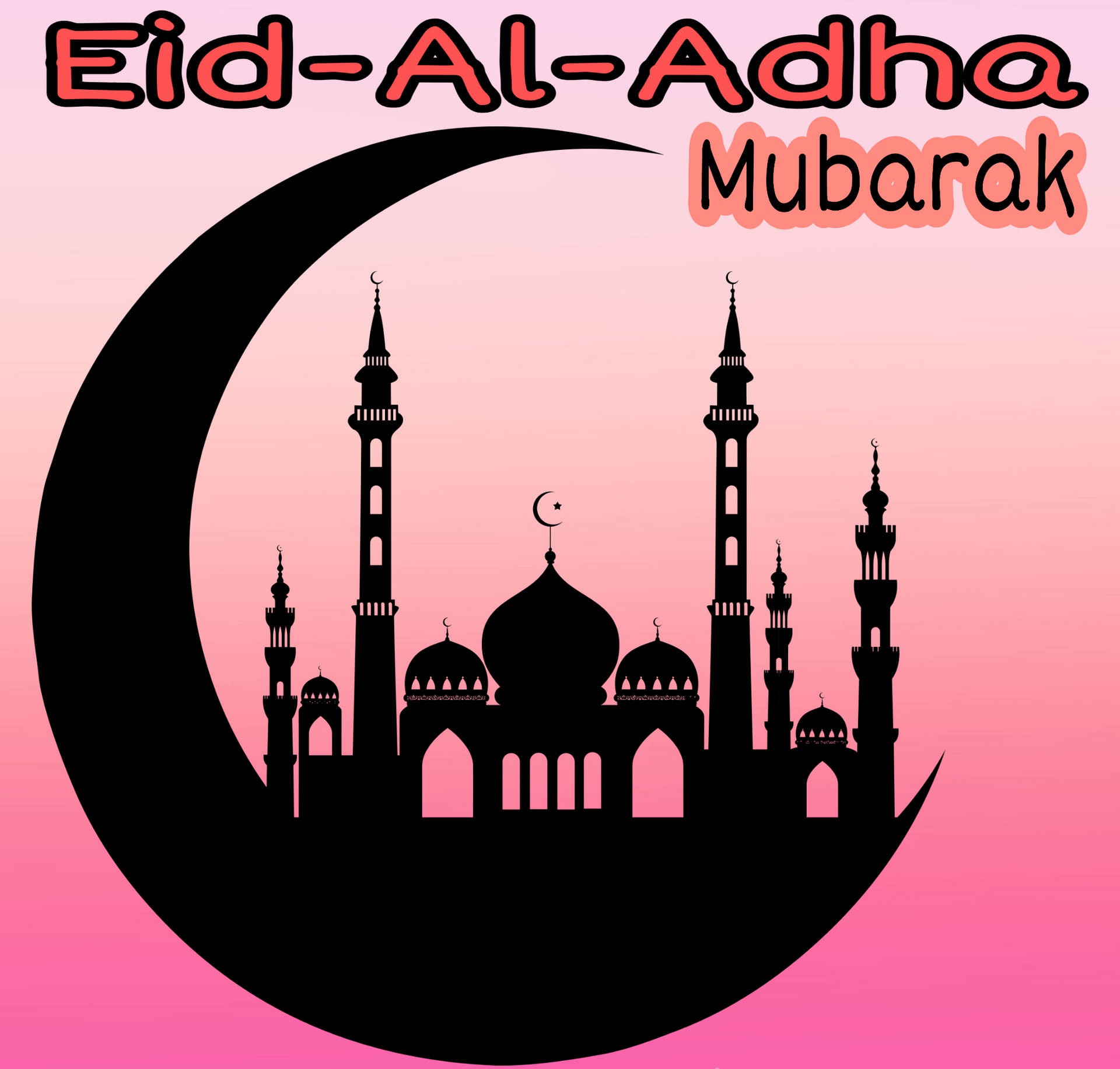 Eid-ul-adha Mubarak Mosque Moon Background