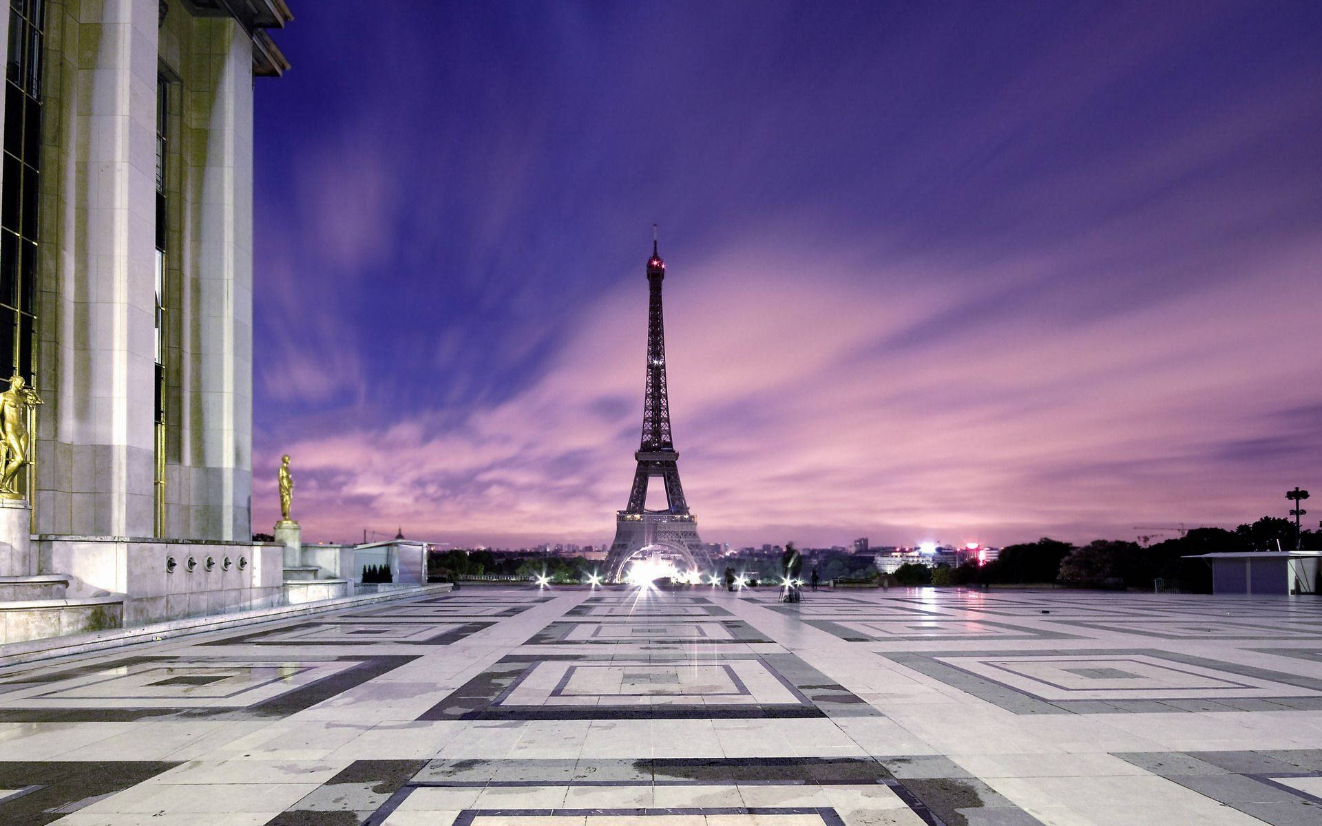 Eiffel Tower In Europe Background