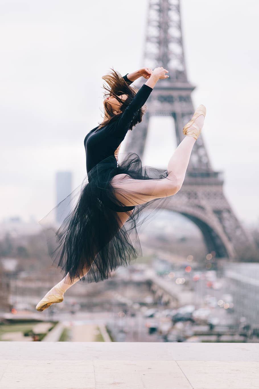 Eiffel Tower Paris Ballet Dancer Background