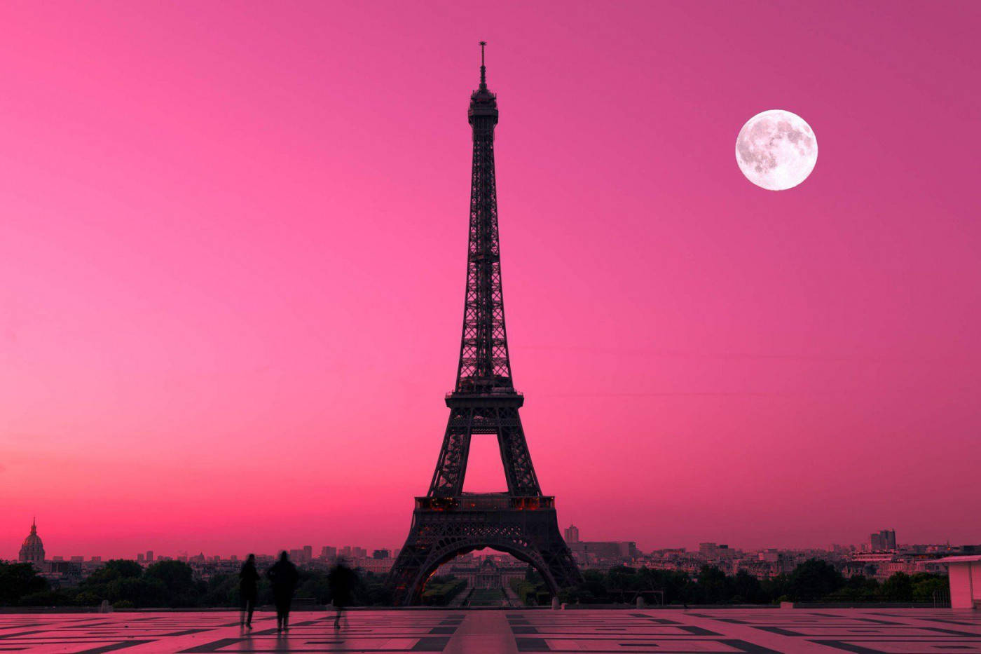 Eiffel Tower Pink Sunset