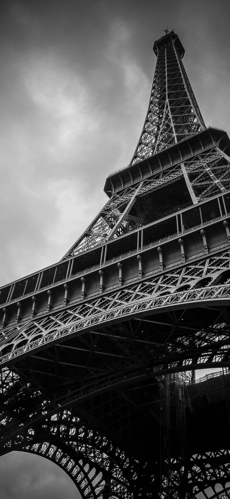 Eiffel Tower Worm’s Eye View Dark Screen