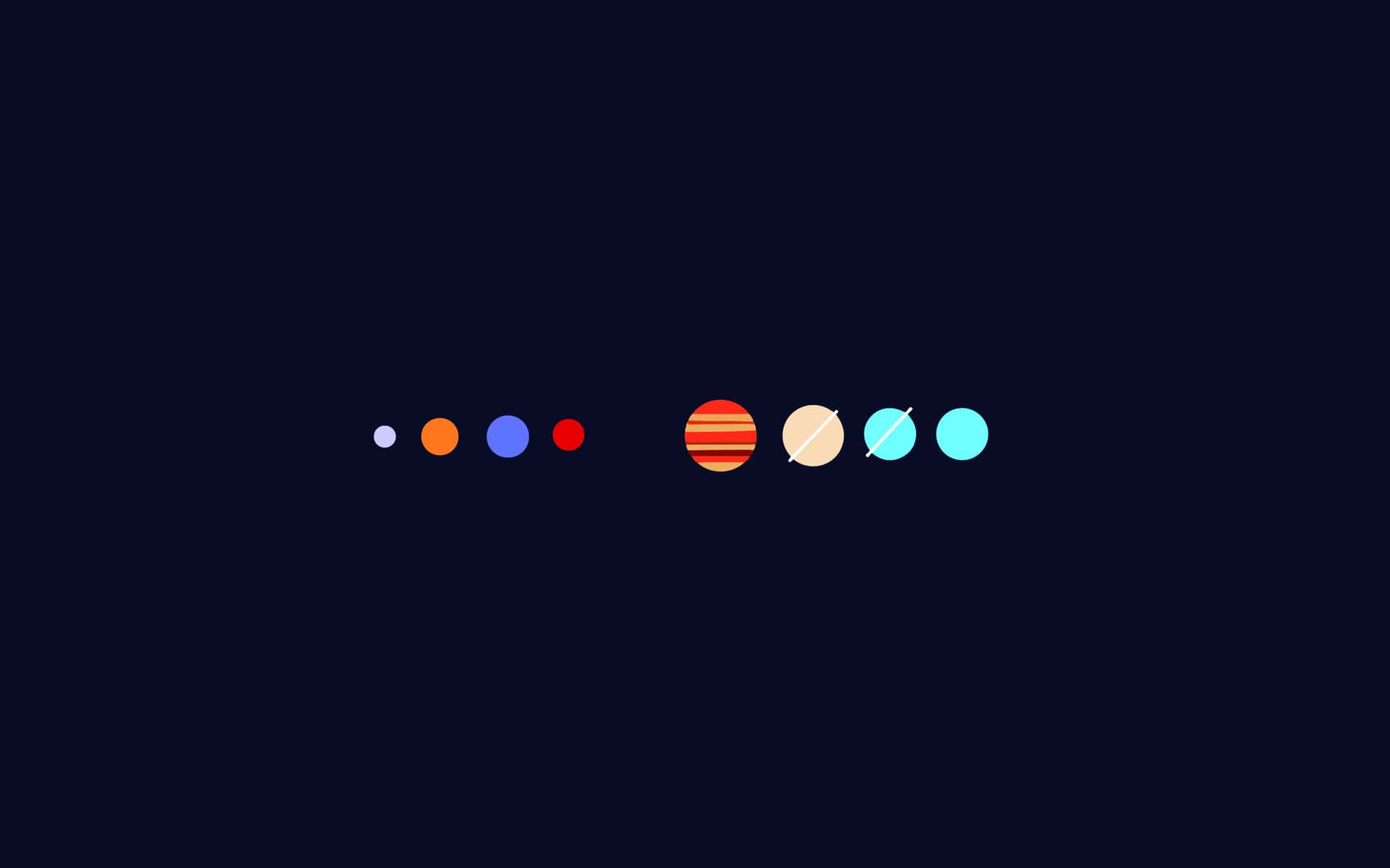 Eight Solar System Planets Minimal Background