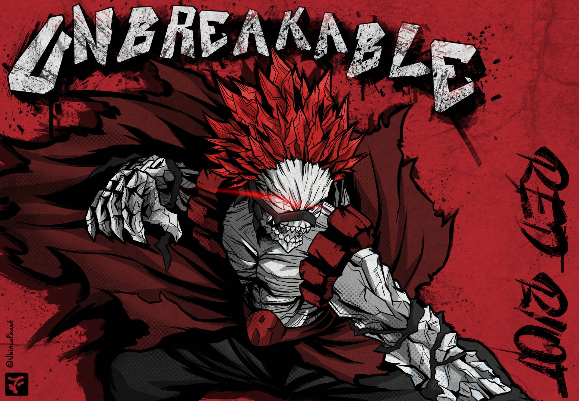 Eijiro Kirishima Red Riot Unbreakable Background